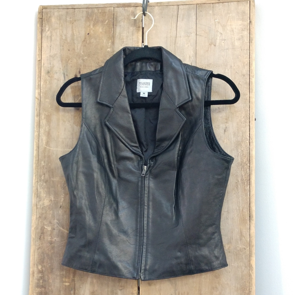 SOLD - Wilsons Leather Maxima Zipper Front Vest
